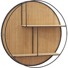 Deco 79 Bamboo Geometric 2 Shelves Wall Shelf, 30" x 6" x 30", Brown
