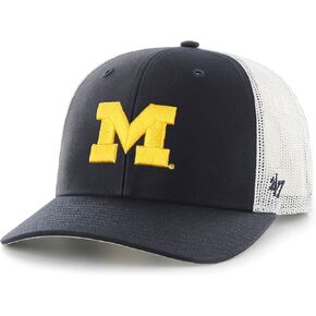 '47 NCAA Men's Trucker Snapback Adjustable Hat (Michigan Wolverines - Navy)