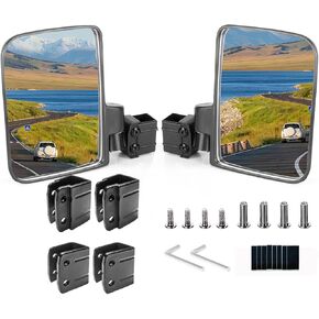 Golf Cart Mirror, No-drilling Side Rear View Mirror Compatible