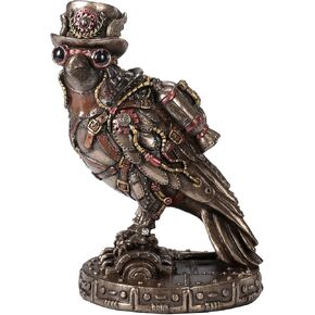 Veronese Design 5 1/2 Inch Steampunk Ravencroft Rocket Fuel Resin Sculpture Cold Cast Bronze Finish
