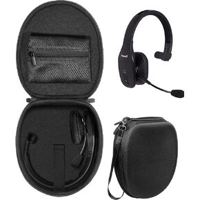 WGear Headset Case for VXI BlueParrott B550-XT, B450-XT, B450-XT -204010-C, B350-XT, B250-XTS, C400-XT, Mesh Pocket Cable, Amplifier and Other Accessories, Detachable Wrist Strap (Gray), compact Size