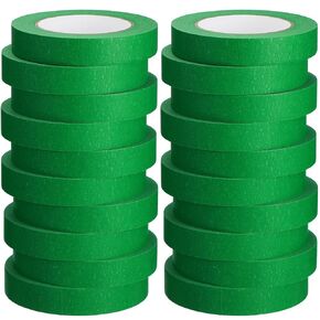 Fainne Green Painters Masking Tape Bulk 1 Inch x 55 Yard, General Purpose Paint Band Removable Adhesive Tape Multi Surface Roll for Painting Labeling School Supplies(20 Pcs)