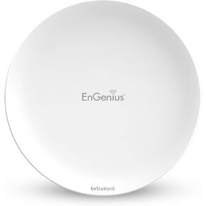 EnGenius Wi-Fi 6 (802.11ax) 5 جيجا هرتز 1200 ميجابت في الثانية، جسر لاسلكي خارجي 2x2، 26 ديسيبل ميلي واط، هوائي اتجاهي عالي الكسب 19 ديسيبل، غطاء IP-55، ما يصل إلى 6 أميال من نقطة إلى نقطة [EnStation6 KIT]