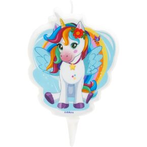 Dekora, Unicorn Candle Birthday Cake, Rainbow Adorable Birthday Cake Decoration, Perfect for Kids Celebrations, 7,5 CM