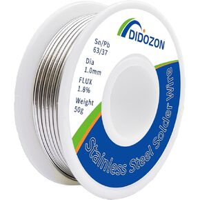Solder Wire for Aluminum and Stainless Steel Soldering, 63-37 Soldering Wire for Stainless Steel, Nickel Sheet, Zinc Flake, 1.0mm Dia, 50g