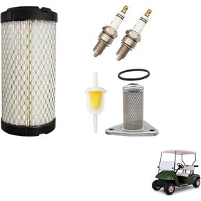 Golf Cart Tune Up Kit, EZGO Air Filter and Oil Filter Spark Plug for 2005-2009 TXT or 1996-Up ST 350 Gas Models