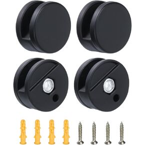 uxcell 10Pcs Zinc Alloy Mirror Floating Glass Clips, Mirror Wall Mounted Holder, Clamp Bathroom Mirrors Supporting Sheet Nail Dresser Mirror Fixed Fitting,Black