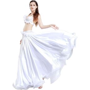 ROYAL SMEELA Belly Dance Costume for Women Belly Dancing Skirts Slit Maxi Skirts Ruffle Dance Bra and Belt Carnival Outfit