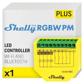 Shelly Plus RGBW PM | WiFi & Bluetooth Smart Remote Control for RGBW Led Strips with Power Metering | Home Automation | No Hub | Compatible with Alexa & Google Home | iOS Android App (2 Pack)
