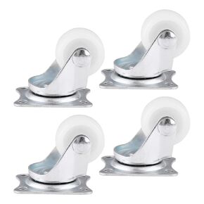 Swivel Wheels, 4pcs Universal Swivel Casters 1inch Wheels White Roller Wheel for Furniture Trolley Chair (White)