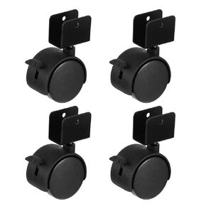 PATIKIL 2" Swivel Caster Wheels with 0.8" U Bracket, 4 Pack Mute Moving Swivel Wheel Replacement with Brake Total Load 88lbs for Cabinet Furniture Table