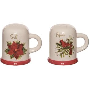 Transpac Dolomite 3 in. Multicolor Christmas Cardinal Salt and Pepper Shakers Set of 2