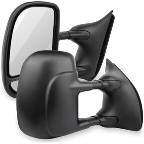 Towing Mirrors Fit for Ford for F-250/350/450/550 Super Duty 2008-2016 Replace Power Adjusted, Heated Function, Turn Signal Light, Manual Folding & Telescoping w/Black Housing Tow Mirrors