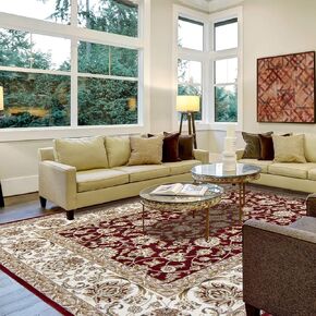 Gertmenian Traditional Rug High Density Heriz Persian Carpet, 2x9 Runner, Red Medallion