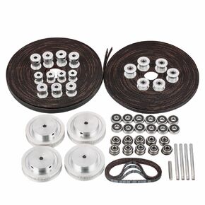 1Set Corexy Motion Parts GT2 LL-2GT RF Open Belts 2GT 16T 20T 80T Pulley 188mm Belt Shaft Bearings Compatible with Voron 2.4 3D Printer (350mm Version)