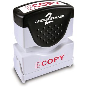 ACCU-STAMP2 Message Stamp with Shutter, 1-Color, COPY, 1-5/8" x 1/2" Impression, Pre-Ink, Red Ink (035594)