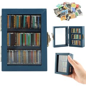 Anxiety Bookshelf Shake Away Your Anxiety, Anxiety Mini Bookshelf Ornament Miniature Bookshelf Anxiety Miniature Book Library with Mini Books for Book Lovers Home Room Office Decor(COLOR:Blue)