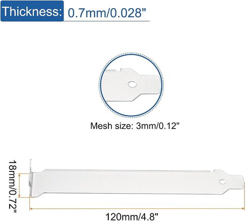 MECCANIXITY 12PCS Silvery White PCI Slot Cover Dust Filter, 8cm Blanking Plate Ventilation Deflector Bracket Expansion for Computer Cases in Saudi Arabia