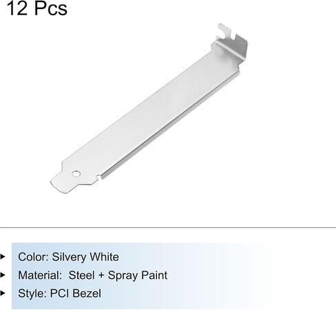 MECCANIXITY 12PCS Silvery White PCI Slot Cover Dust Filter, 8cm Blanking Plate Ventilation Deflector Bracket Expansion for Computer Cases in Saudi Arabia