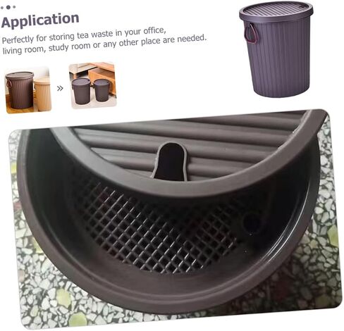 LIFKOME Tea Dregs Drainage Bucket Waste Basket for Office Desk Garbage Can Bins with Lids Rubbish Container Tea Dregs Trash Can Tea Dregs Bucket Household Cleaning Tool Trash Can with Lid in Saudi Arabia
