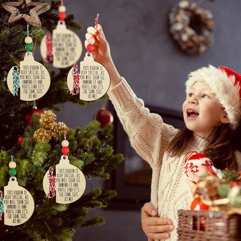 24 Pcs Height Ribbon Ornament Christmas Child Kids 2024 Personalized Growth Measurement Keepsake Ornament Wooden Hanging Christmas Tree Keepsake Classroom Gifts Bulk Xmas Stocking Stuffers in Kuwait