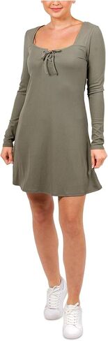 فستان قصير نسائي منسوج ومضلع برباط أمامي للصغار in Kuwait