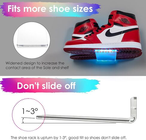 Forzacx LED Floating Shoe Display 5-Pack with Remote and App Controls, Music Sync Color Changing Shoe Wall Shelf, RGB Color Changing Floating Shoe Shelves, Display Your Top Shoes in Saudi Arabia