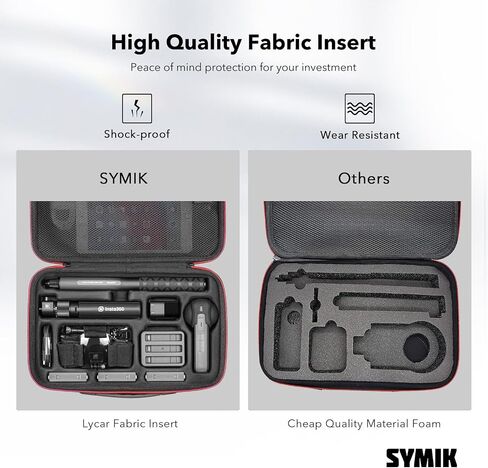 SYMIK S310-X Carrying Case for Insta360 X3 /ONE X2 Action Camera, With Padded Separator; Fits Invisible Selfie Stick, Bullet Time Handle/Tripod, Fast Charge Hub, Batteries, Tablet, Other Accessories in Kuwait