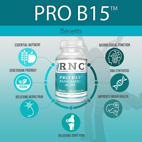 Supplements B15 Complete Extra Strength, Pangamic Acid, with TMG, DMG 500mg 90 VCapsules Supports Healthy Oxygen Energy Levels Vitamins in Saudi Arabia
