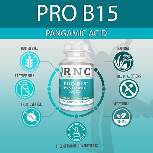 Supplements B15 Complete Extra Strength, Pangamic Acid, with TMG, DMG 500mg 90 VCapsules Supports Healthy Oxygen Energy Levels Vitamins in Saudi Arabia