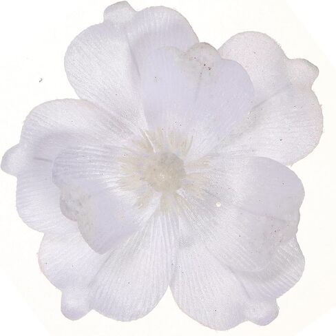 10’’ Large Glitter Christmas Flowers 6 Pcs Artificial Magnolia Flower Velvet Fold Christmas Tree Flower Decorations Xmas Tree New Year Party Wedding Ornaments (White) in Kuwait