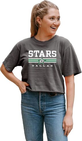 Blue 84 Women's NHL Officially Licensed Crop Top T-Shirt Ringspun Team Color in Saudi Arabia