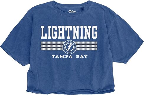 Blue 84 Women's NHL Officially Licensed Crop Top T-Shirt Ringspun Team Color in Saudi Arabia