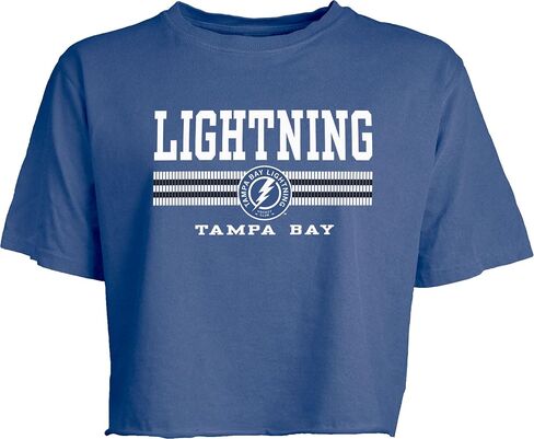 Blue 84 Women's NHL Officially Licensed Crop Top T-Shirt Ringspun Team Color in Saudi Arabia