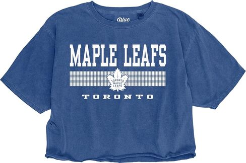 Blue 84 Women's NHL Officially Licensed Crop Top T-Shirt Ringspun Team Color in Saudi Arabia
