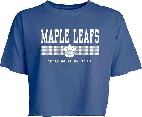 Blue 84 Women's NHL Officially Licensed Crop Top T-Shirt Ringspun Team Color in Saudi Arabia