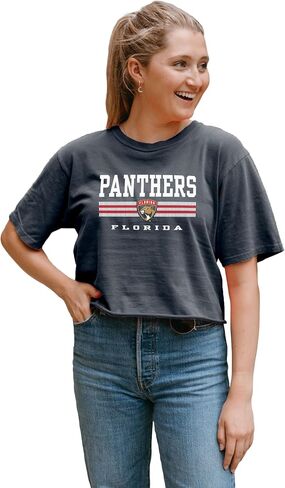 Blue 84 Women's NHL Officially Licensed Crop Top T-Shirt Ringspun Team Color in Saudi Arabia
