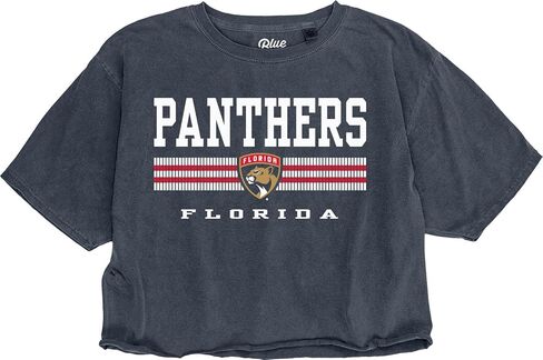 Blue 84 Women's NHL Officially Licensed Crop Top T-Shirt Ringspun Team Color in Saudi Arabia