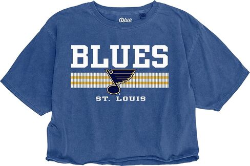 Blue 84 Women's NHL Officially Licensed Crop Top T-Shirt Ringspun Team Color in Saudi Arabia