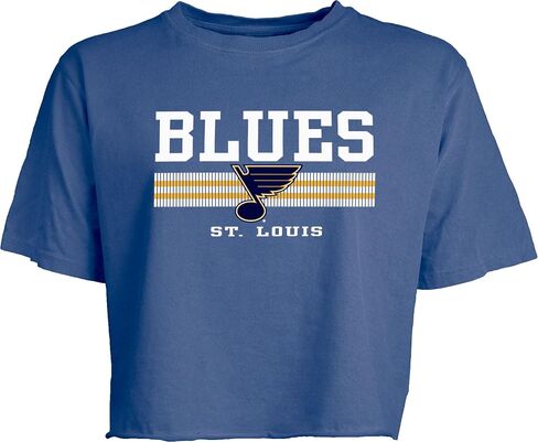 Blue 84 Women's NHL Officially Licensed Crop Top T-Shirt Ringspun Team Color in Saudi Arabia