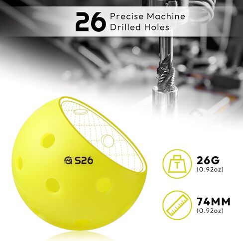 A11N SPORTS S26 Indoor Pickleballs- Consistent Bounce, Easy to Control and Durable Application - USAPA Approved - Ideal for All Ages - Available in Blue and Yellow in Saudi Arabia