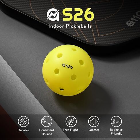 A11N SPORTS S26 Indoor Pickleballs- Consistent Bounce, Easy to Control and Durable Application - USAPA Approved - Ideal for All Ages - Available in Blue and Yellow in Saudi Arabia
