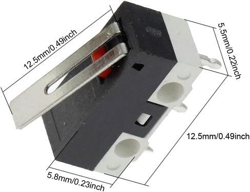 30 Pack 3D Printer Endstop Limit Switch with Hinge Lever Arm Push Button End Stop Momentary Micro Switches 3 Pin 1A 125V AC SPDT NO NC for Arduino Mouse in Kuwait