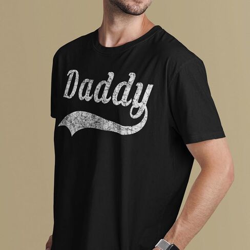 Daddy Distressed Classic Baseball Style T-Shirt Dad Shirts in Kuwait
