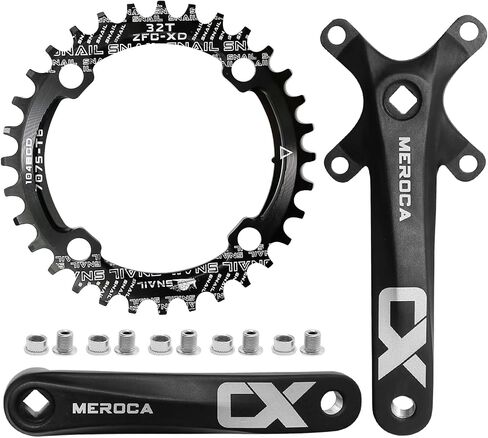 170mm Cranksets Bicycle Crank Set with 104BCD 36T Round/Oval Chainring Mountain Bike Single Speed Square Taper Crankset Replacement for Shimano SRAM FSA in Saudi Arabia