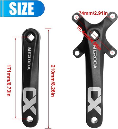 170mm Cranksets Bicycle Crank Set with 104BCD 36T Round/Oval Chainring Mountain Bike Single Speed Square Taper Crankset Replacement for Shimano SRAM FSA in Saudi Arabia