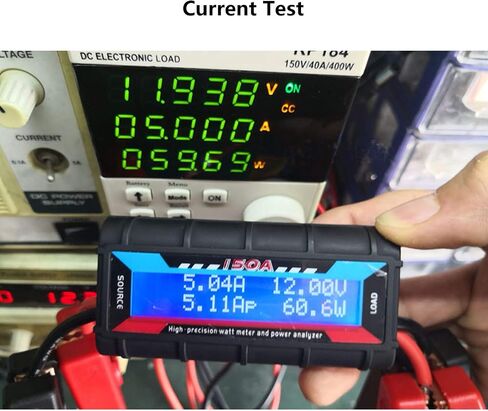 محلل طاقة بقدرة 150 أمبير وات عالي الدقة RC مع شاشة LCD رقمية لقياس الجهد (V) والتيار (A) والطاقة (W) والشحن (Ah) والطاقة (Wh) in Saudi Arabia