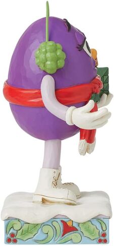 Enesco M&M's by Jim Shore M&M شخصية أرجوانية تحمل تمثال هدية - تمثال حلوى M&M مطلي يدويًا من الراتنج الحجري، تمثال ديكور منزلي لعيد الميلاد، 6.3 بوصة in Saudi Arabia