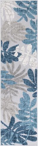 SAFAVIEH Cabana Collection Runner Rug - 2' x 6', Grey & Blue, Casual Design, Non-Shedding & Easy Care, Indoor/Outdoor & Washable-Ideal for Patio, Backyard, Mudroom (CBN814F) in Saudi Arabia