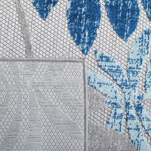 SAFAVIEH Cabana Collection Runner Rug - 2' x 6', Grey & Blue, Casual Design, Non-Shedding & Easy Care, Indoor/Outdoor & Washable-Ideal for Patio, Backyard, Mudroom (CBN814F) in Saudi Arabia